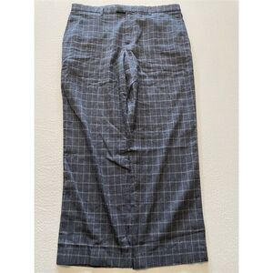 Banana Republic 35 x 28 Standard Fit Linen Blend Gray Check‎ Shirt Grip Trousers